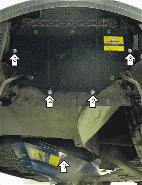 Защита Мотодор для радиатора BMW 5-серия E60 (задний привод) 2003-2005. Артикул 00216