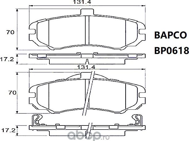 Колодки тормозные дисковые BP0618, (Bapco) Bapco. Артикул BP0618