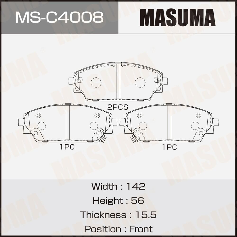Колодки дисковые MASUMA. Артикул MSC4008