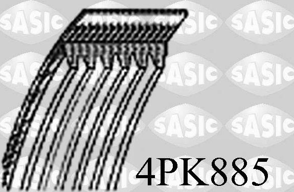Приводной ремень поликлиновой Sasic. Артикул 4PK885