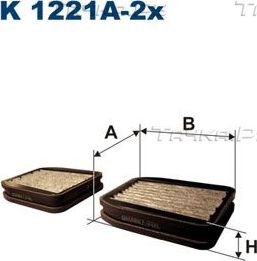 Салонный фильтр Filtron. Артикул K 1221A-2x