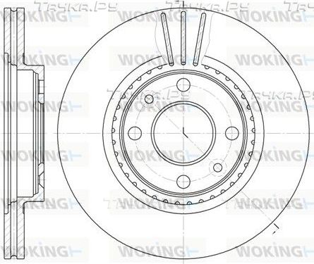 Тормозной диск Woking передний для Renault Sandero II 2007-2021. Артикул D6144.10