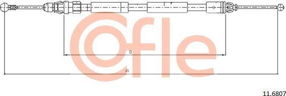 Трос ручника (тросик ручного тормоза) Cofle. Артикул 11.6807