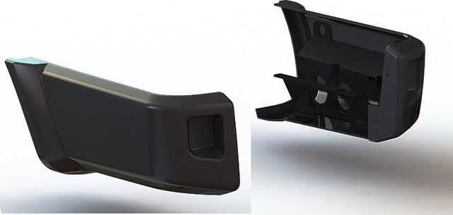 Усиленные накладки АВС-Дизайн на заднюю часть крыльев УАЗ Пикап 2015-2026. Черные. Артикул ABC.UAZ.SP.05B