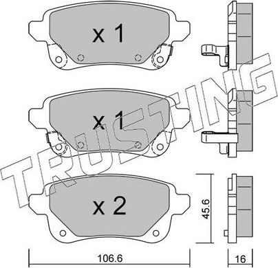 Тормозные колодки Trusting. Артикул 1112.1