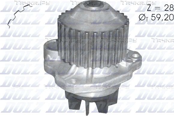 Помпа (водяной насос) Dolz для Peugeot 406 I 2000-2004. Артикул C123