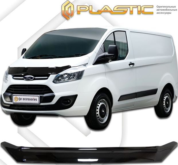 Дефлектор СА Пластик для капота (Classic черный) Ford Tourneo Custom 2012-2026. Артикул 2010010108885