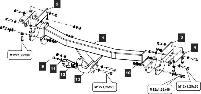 Фаркоп Baltex для SsangYong Tivoli 2016-2026. Артикул 29.3318.12