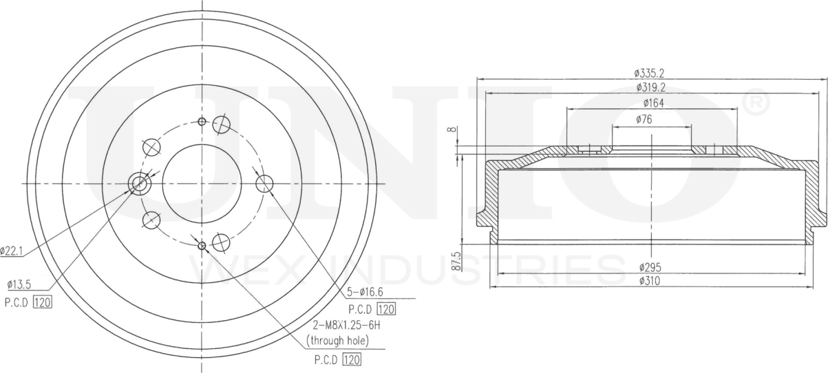 Барабан тормозной (Unio). Артикул BRD-10039
