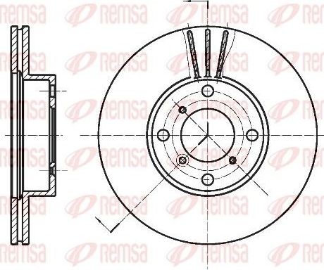 Тормозной диск Remsa передний для Suzuki Baleno I 1996-2002. Артикул 6950.10