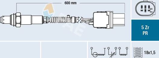 Лямбда-зонд (кислородный датчик) FAE для Peugeot 4007 2007-2012. Артикул 75063
