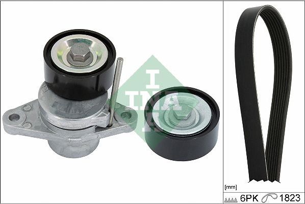 Приводной ремень поликлиновой с роликами (комплект) Ina. Артикул 529 0366 10