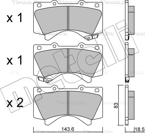 Тормозные колодки Metelli передние для Lexus LX 570 2007-2026. Артикул 22-0821-0