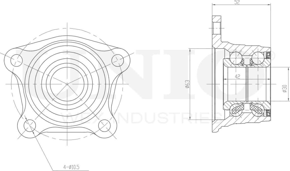 Ступица колеса с интегрированным подшипником (Unio). Артикул HUB-20118
