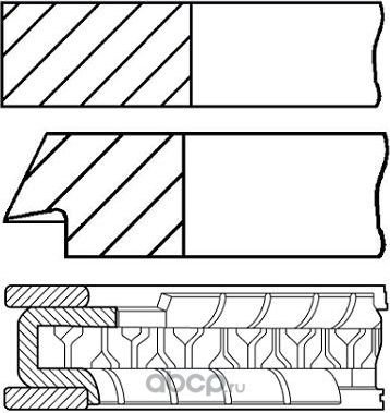 Кольца поршн к-т на 1 цил (Goetze). Артикул 0843860000