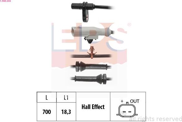 Датчик ABS EPS Made in Italy - OE Equivalent. Артикул 1.960.256