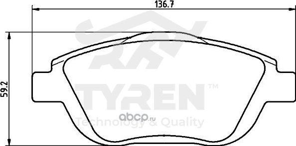 Дисковые тормозные колодки (Tyren). Артикул TYR1211621