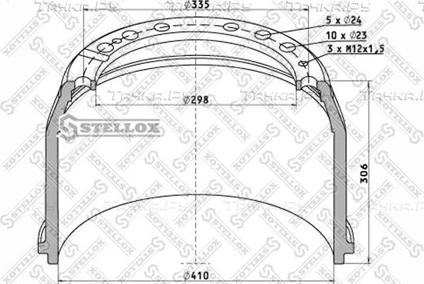 Тормозной барабан Stellox. Артикул 85-00031-SX
