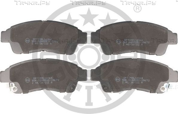 Тормозные колодки Optimal передние для Toyota Corolla E120, E130 2001-2007. Артикул BP-12064