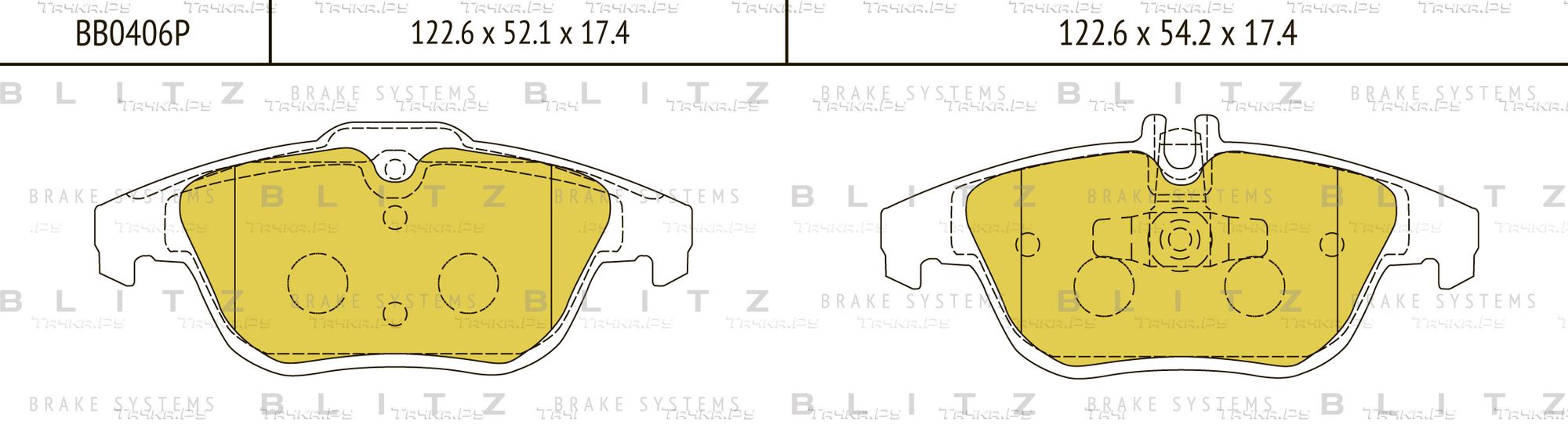Колодки тормозные MB W204/S204 07- задн. (Blitz). Артикул BB0406P