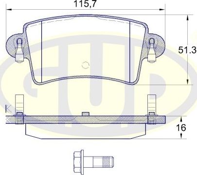 Тормозные колодки G.U.D.. Артикул GBP083300