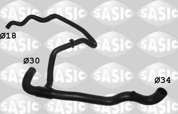 Патрубок радиатора (системы охлаждения) Sasic нижний для Dacia Dokker I 2012-2026. Артикул 3404210