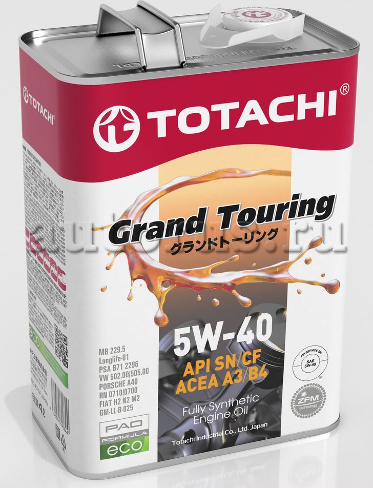 Масло моторное TOTACHI Grand Touring Fully Synthetic SN 5W40 4л. Артикул 4562374690844