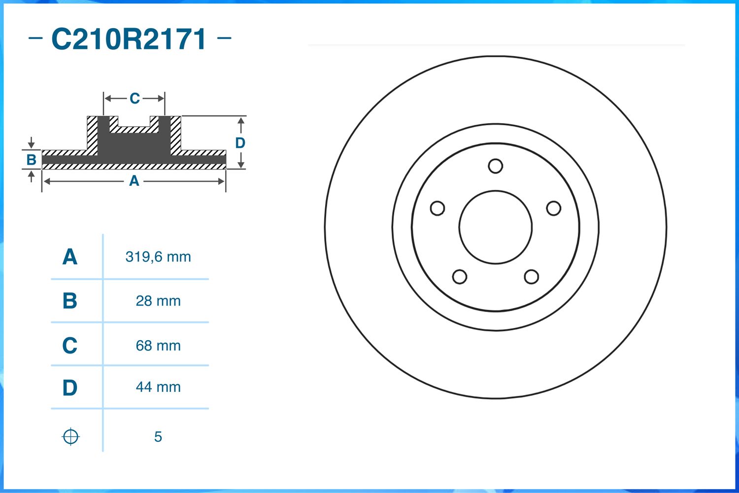 Диск тормозной передний (Cworks). Артикул C210R2171