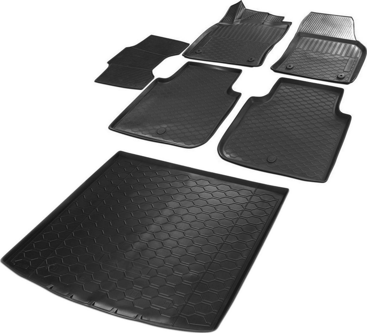 Комплект ковриков Rival для салона и багажника Skoda Kodiaq (5 мест) 2017-2026. Артикул K15105001-2