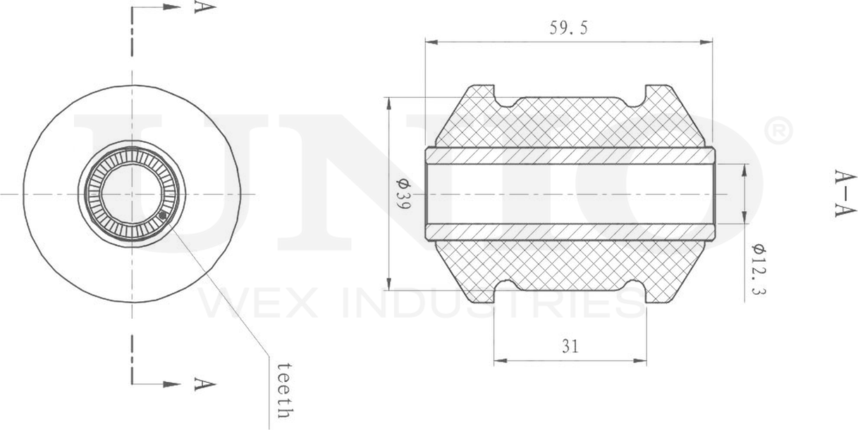 Сайлентблок рычага подвески (Unio). Артикул RMP-20144