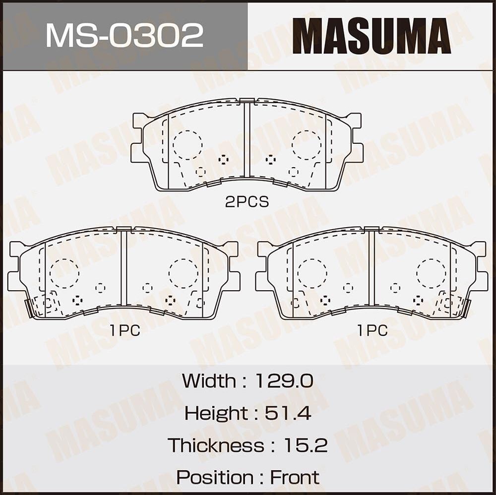 Тормозные колодки Masuma. Артикул MS-0302