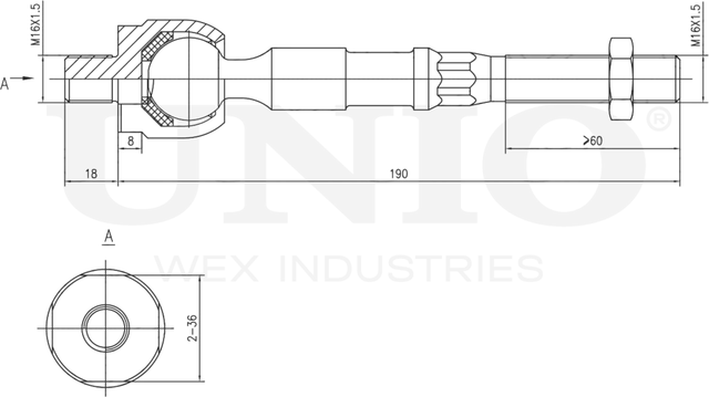 Тяга рулевая (Unio). Артикул SSP-30048