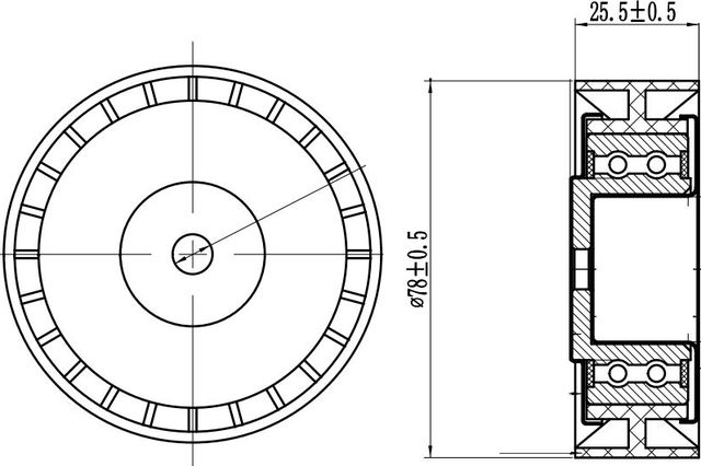 Натяжной ролик (натяжитель) приводного клинового зубчатого ремня Trialli. Артикул CM 5532