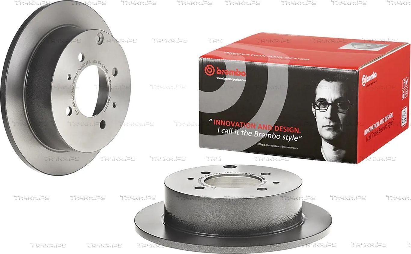 Тормозной диск Brembo UV Coated задний для Hyundai Sonata IV (EF) 1998-2004. Артикул 08.A114.11