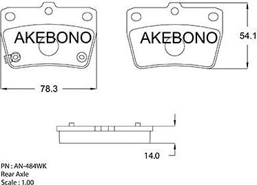 Тормозные колодки Akebono Standard. Артикул AN-484WK