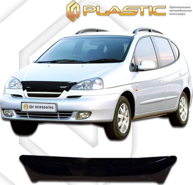 Дефлектор СА Пластик для капота (Classic черный) Chevrolet Rezzo 2004-2008. Артикул 2010010102067