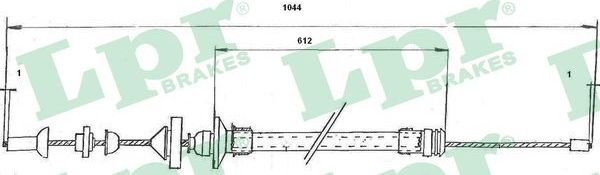 Трос сцепления LPR для Renault 19 I 1988-1993. Артикул C0176C