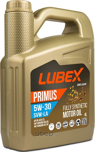 L034-1549-0404 LUBEX Синт. мот.масло PRIMUS SVW-LA 5W-30 SN C3 (4л). Артикул L03415490404