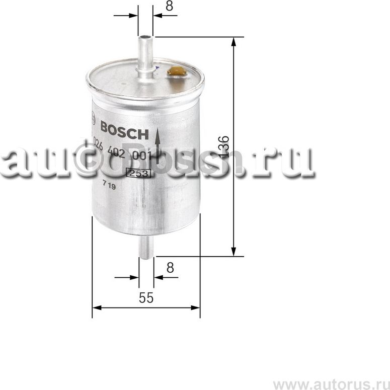 Фильтр топливный (Bosch). Артикул F026402001