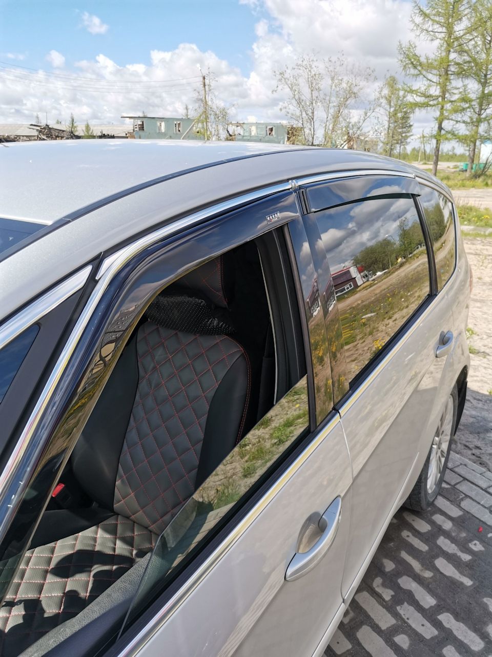 Дефлекторы V-Star для окон (с хром. молдингом) Ford S-Max I 2006-2010. Артикул CHR20107