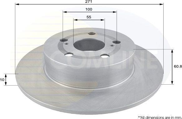 Тормозной диск Comline задний для Toyota Avensis I 1997-2003. Артикул ADC01108