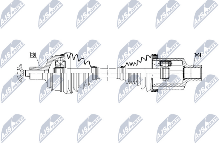 Полуось (привод в сборе, приводной вал) NTY. Артикул NPW-ME-070