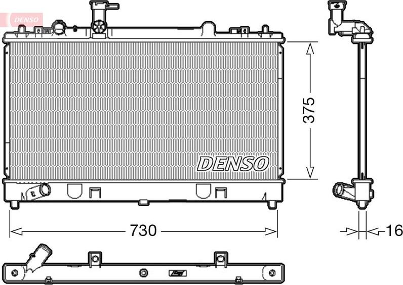 Радиатор охлаждения двигателя Denso. Артикул DRM44037