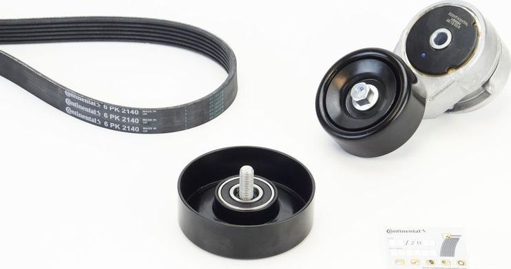 Приводной ремень поликлиновой с роликами (комплект) ContiTech. Артикул 6PK2140K1