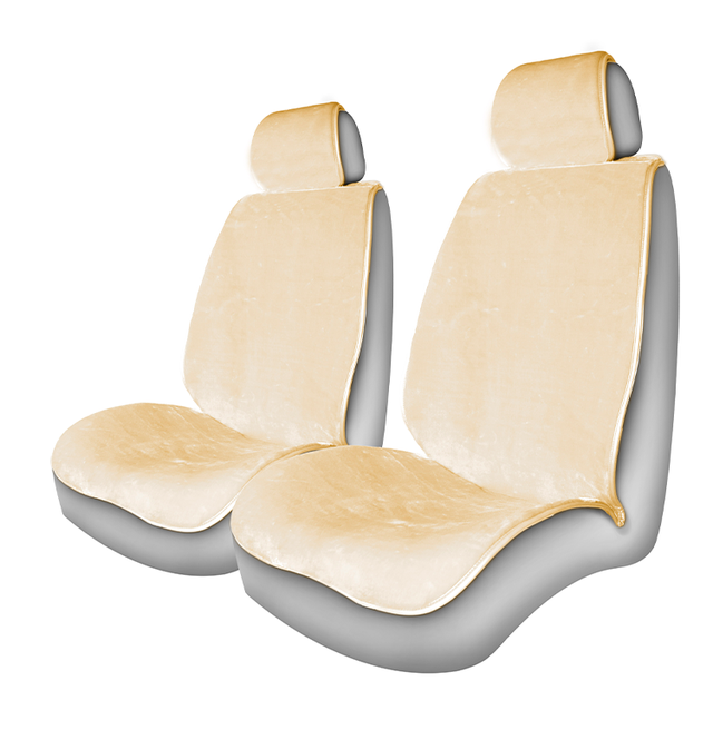 Накидки универсальные CarFashion Alpaca из искусственного меха на передние сидения авто, цвет Бежевый. Артикул 21206