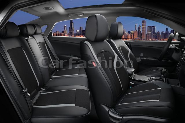 Чехлы универсальные каркасные CarFashion 5D Corrida Plus на сидения авто, цвет Черный/Черный/Серый. Артикул 27020