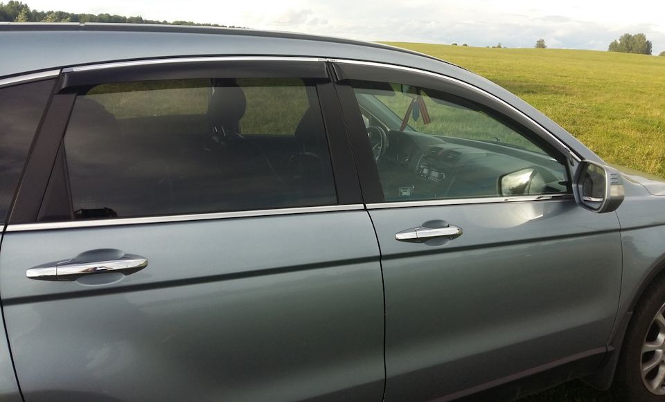 Дефлекторы Cobra Tuning для окон (c хром. молдингом) Honda CR-V III 2006-2012. Артикул H11207CR