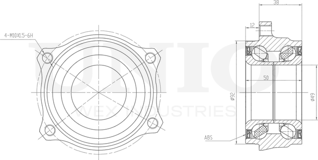 Ступица колеса с интегрированным подшипником (Unio). Артикул HUB-20234