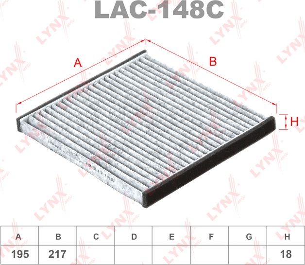 Салонный фильтр LYNXauto. Артикул LAC-148C