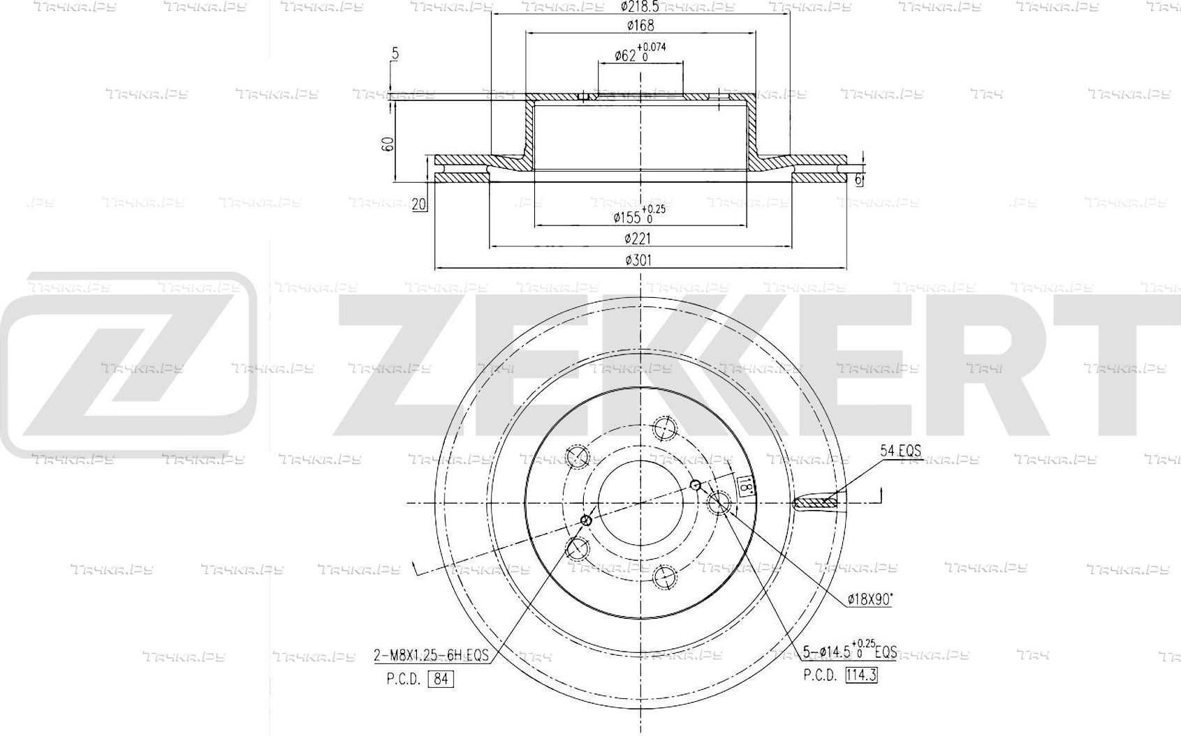 Тормозной диск Zekkert. Артикул BS-6814